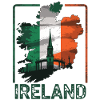 Ireland Map with Flag