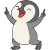 Happy penguin chick