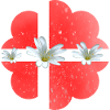 Danmarks flagga med blommor Danmark