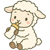 Lämmchen mit Milchflasche - Little Lamb Sip