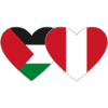 Palestine Peru Flag Heart