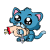 The kitten is hungry!