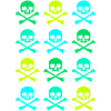 Skull / Pattern / Green