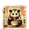 Ramen Opossum Grunge Style d’affiche