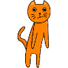 Chat orange cartoon expressif