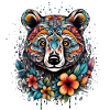 Raccoons in tattoo style