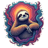 Psychedelisches Faultier | Buntes Chill-Out Design