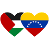Palestine Venezuela Flag Heart