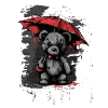 Cute teddy bear with umbrella