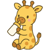 Giraffe love with bottle