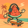 Skater Watermelon – Summer Chill Vibes