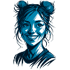 Midnight Smile - Blue Girl