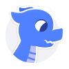 Mignon dragon douillet bleu