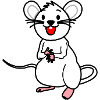Souris blanche heureuse