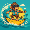 Surfing Monkey – Tropical Banana Vibes