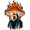 Mystic Shroom Shaman in Fiery Hood