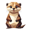 Polygone de loutre - Animal mignon