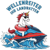 Cooles Jetski Einhorn