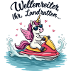 Cooles Jetski Einhorn