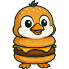 Lustiger Pinguin Burger Cheeseburger Fabeltier