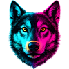 Dog Wolf Shepherd neon