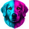 Golden Retriever neon