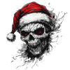 Skull with Santa hat