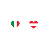 Pays-Bas Italie Heartbeat Flag