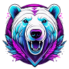 White Bear with Neon Accents