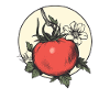 Tomate esthétique avec fleur