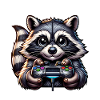 Raccoon Gamer Gaming Nerd