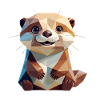 Cute Otter in Polygon Style