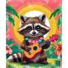 Waschbär mit Ukulele