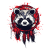 Raccoon and dream catcher