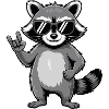 Cool raccoon with sunglasses