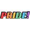 Pride rainbow text
