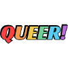 Queer rainbow text