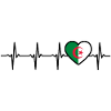 Algeria Heartbeat Flag Algerian