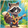 Waschbär mit Ukulele 2