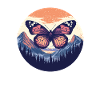 Butterfly over mountains