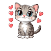 Mignon chat amour illustration