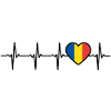 Romania Flag Heartbeat Romanian