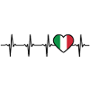 Italy Heart Italian Heartbeat Italian
