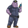 Hippopotame Policier Microphone Police