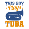 This boy plays the tuba