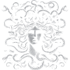 Medusa head with snakes