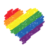 Rainbow Heart Pride Flag Farver LGBTQ+ Grunge