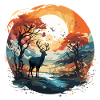 Hirsch im Herbstkreis