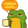 Monday frog in pixel style