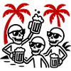 Beach Party Booze Skeleton